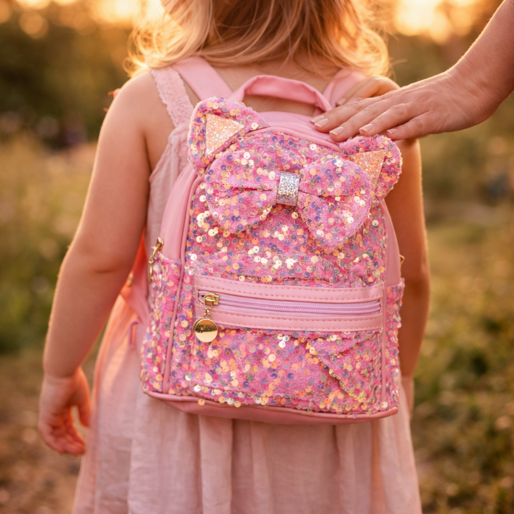 Pink Fancy Bag With Sparkle Designs For Girls