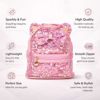 Pink Fancy Bag With Sparkle Designs For Girls