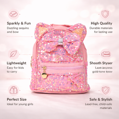 Pink Fancy Bag With Sparkle Designs For Girls