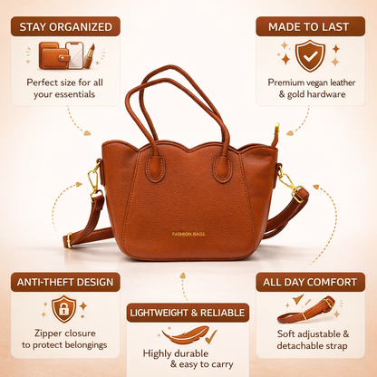 Fashion & Bags Brown Textured Handbag