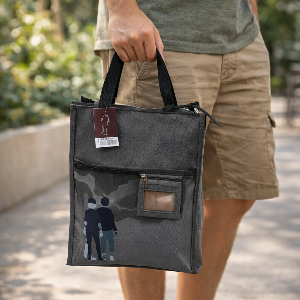 Grey unisex aesthetic tote bag