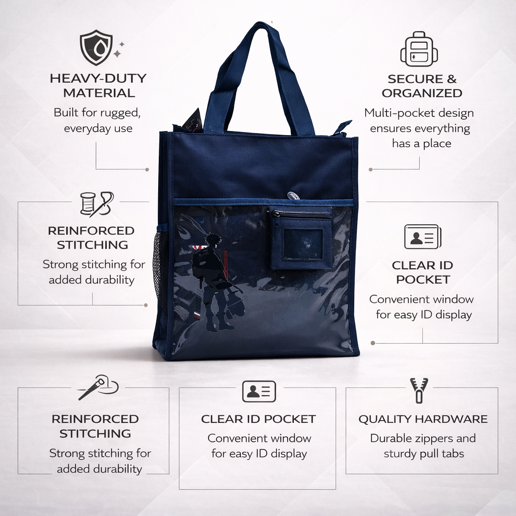 Navy blue unisex aesthetic tote bag for girls