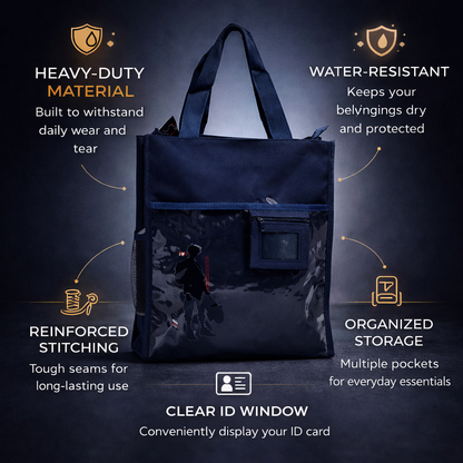 Navy blue unisex aesthetic tote bag for girls