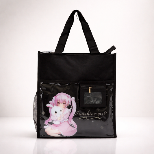 Black cute & aesthetic tote bag for girls