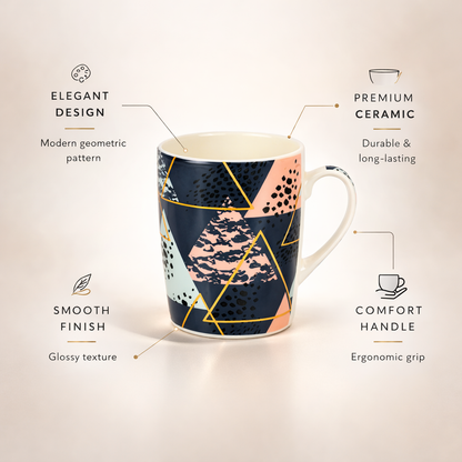 Mosaic Distort Art Mug (Random Design Will be Given to you)
