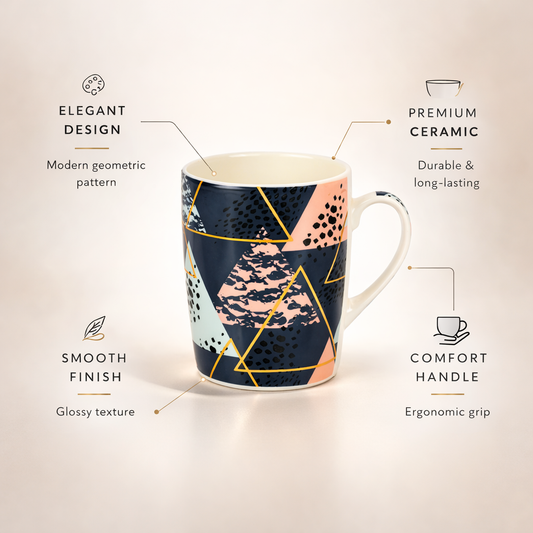 Mosaic Distort Art Mug (Random Design Will be Given to you)