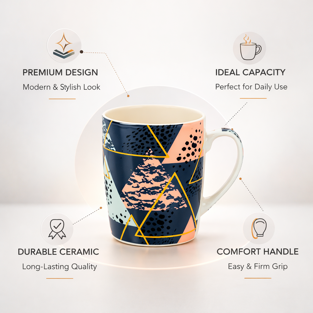 Mosaic Distort Art Mug (Random Design Will be Given to you)