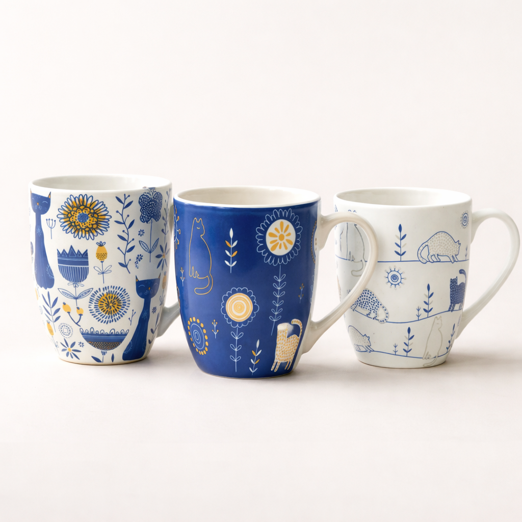 Light Color Blue Pottery Ceramic Mug