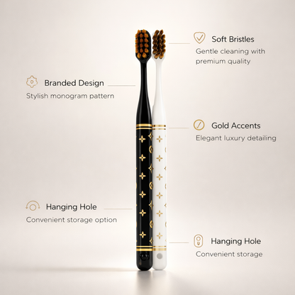 Premium Black & White Toothbrush Combo Set of 2