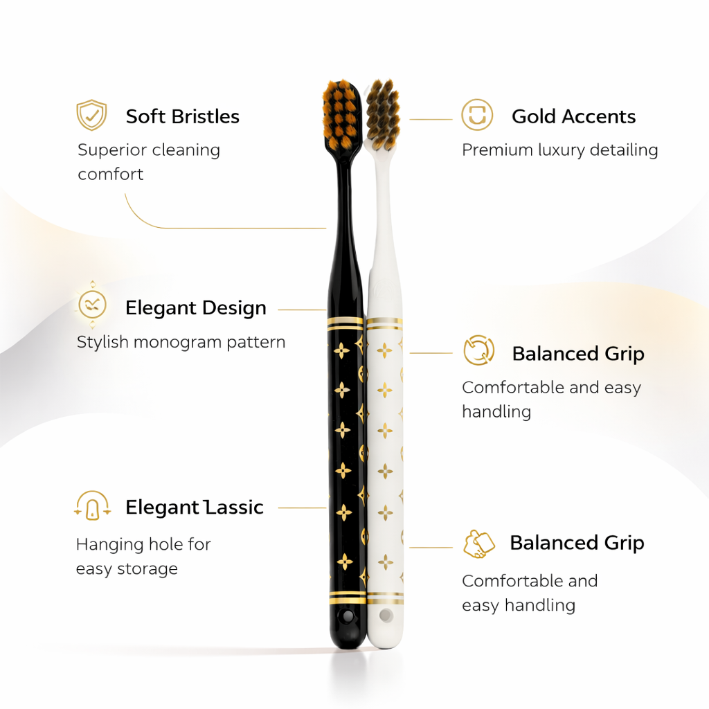 Premium Black & White Toothbrush Combo Set of 2