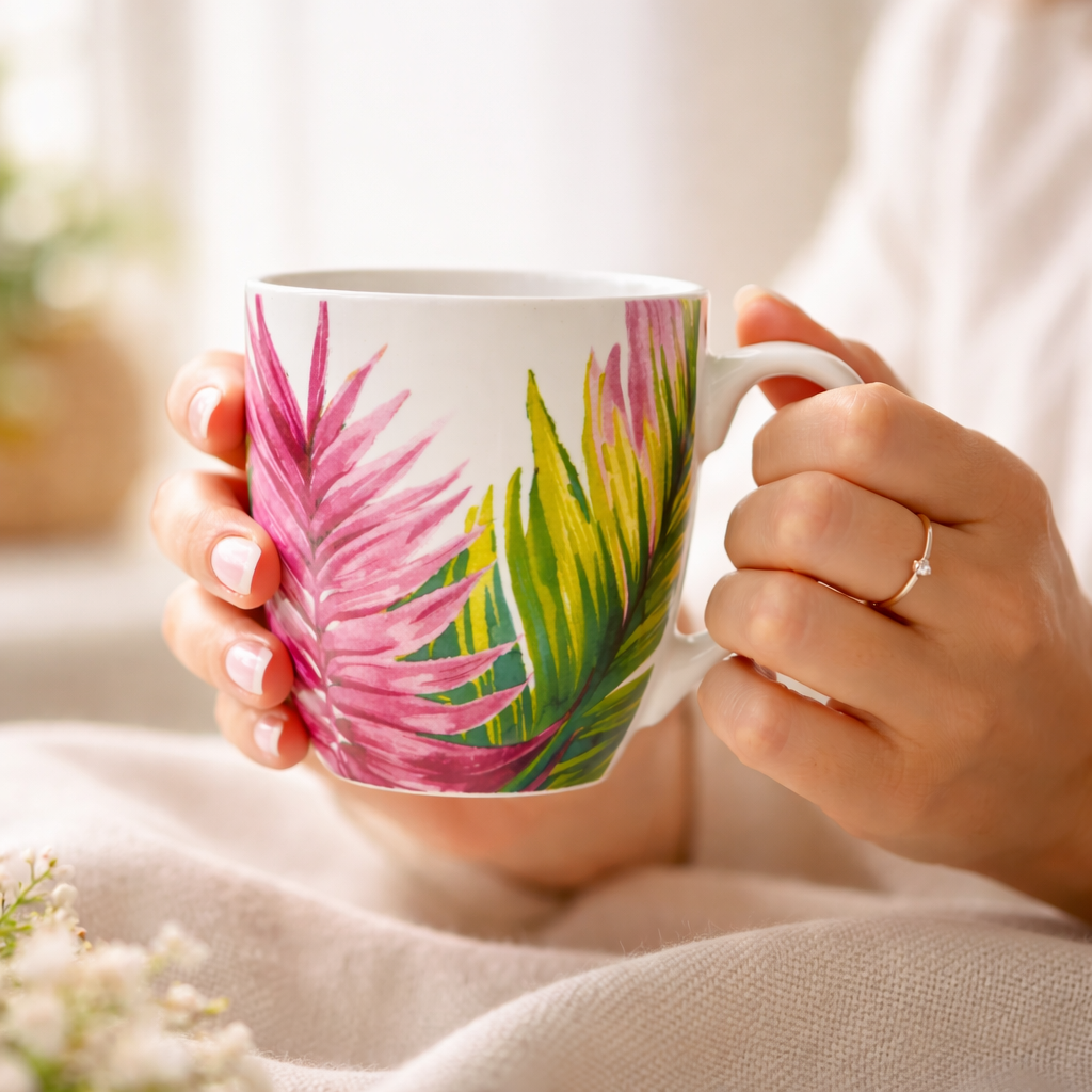 Leaf Printed Premium Ceramic Mug