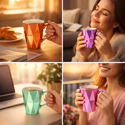 Ceramic Coffee Sipper With Leather Cover