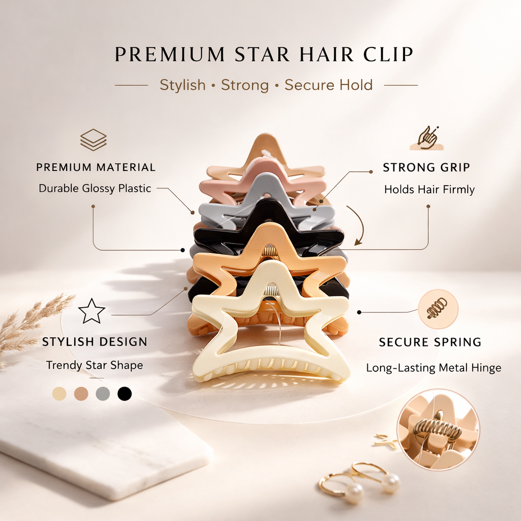 Fashionable Daily Use clutcher & Clips For Girls ( set of 6 )