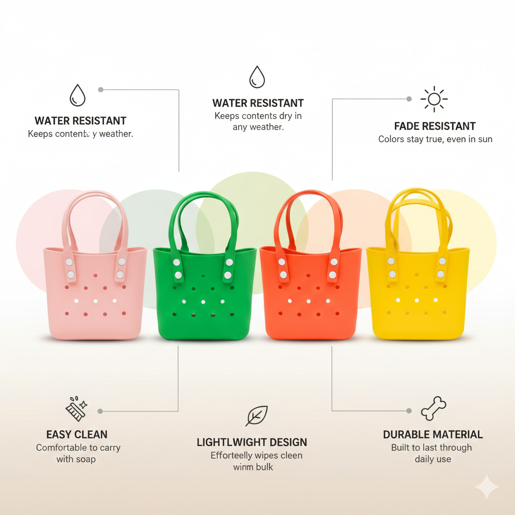 waterproof rubber beach tote bag