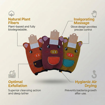 Soft body scrub bath gloves ( Pack of 1 )