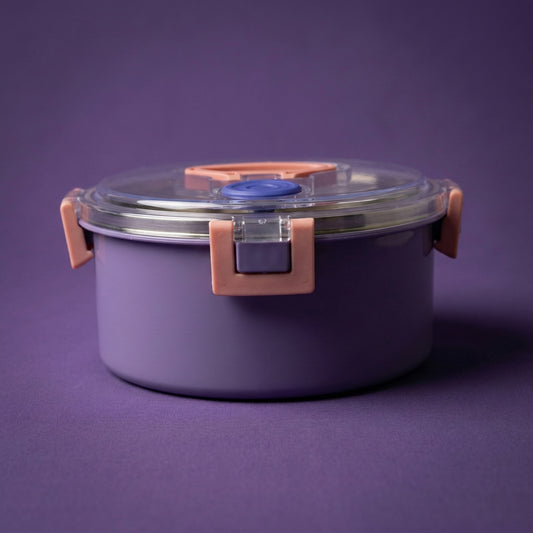 Circular air tight lunch box