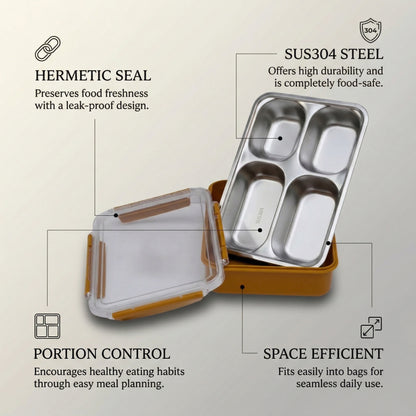 Premium stainless steel 4 compartment serving plate/thali