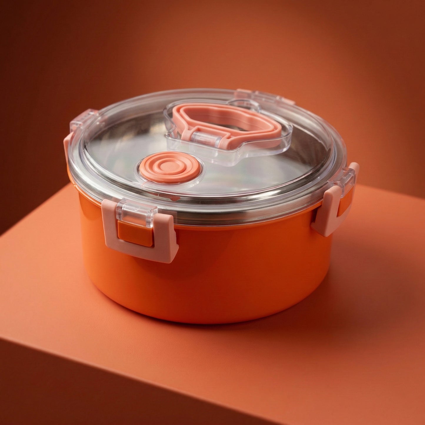 Circular air tight lunch box