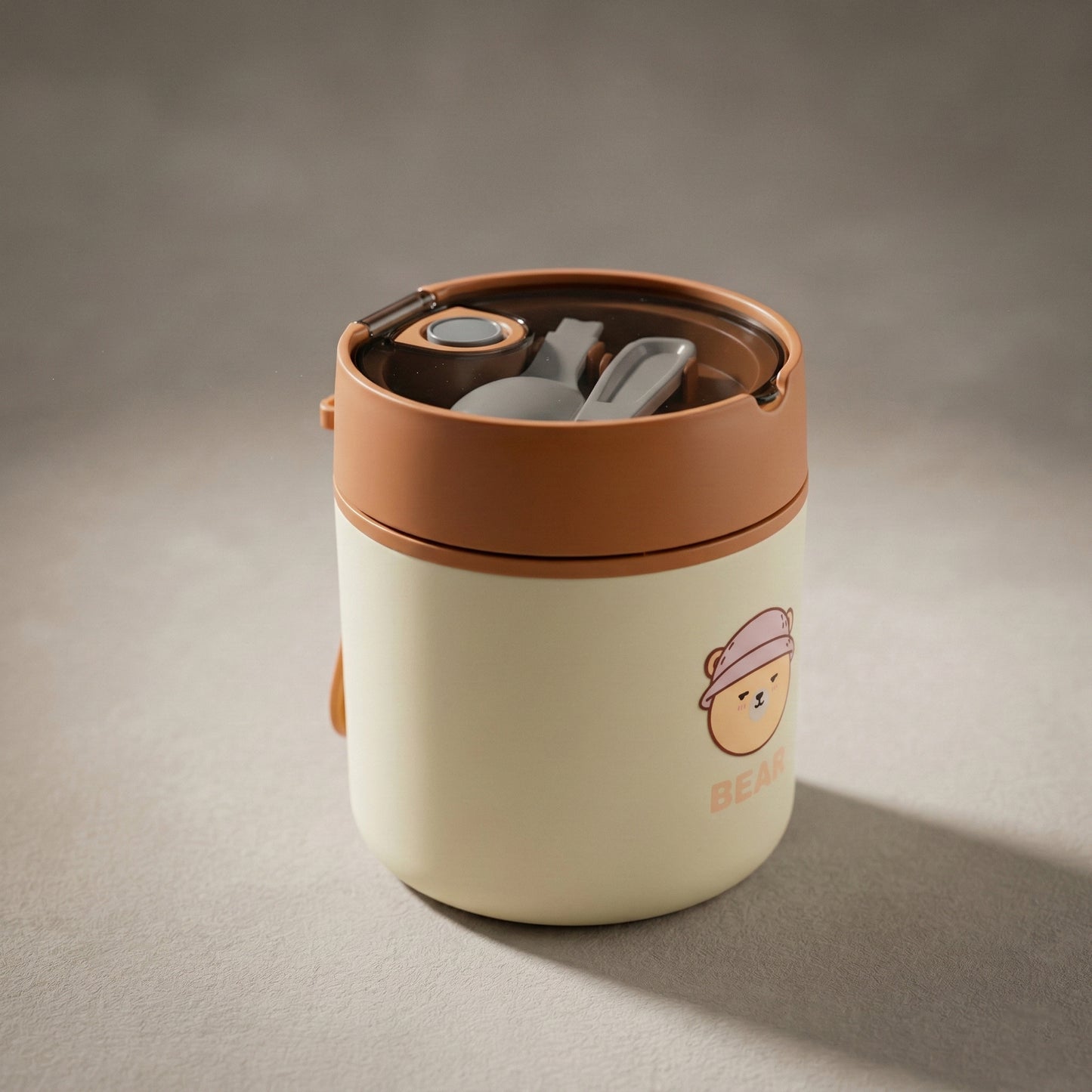 Beige & Brown Combination Soup Cup For Kids