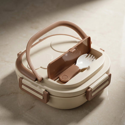 Steel Compartment Lunch Box With Handle