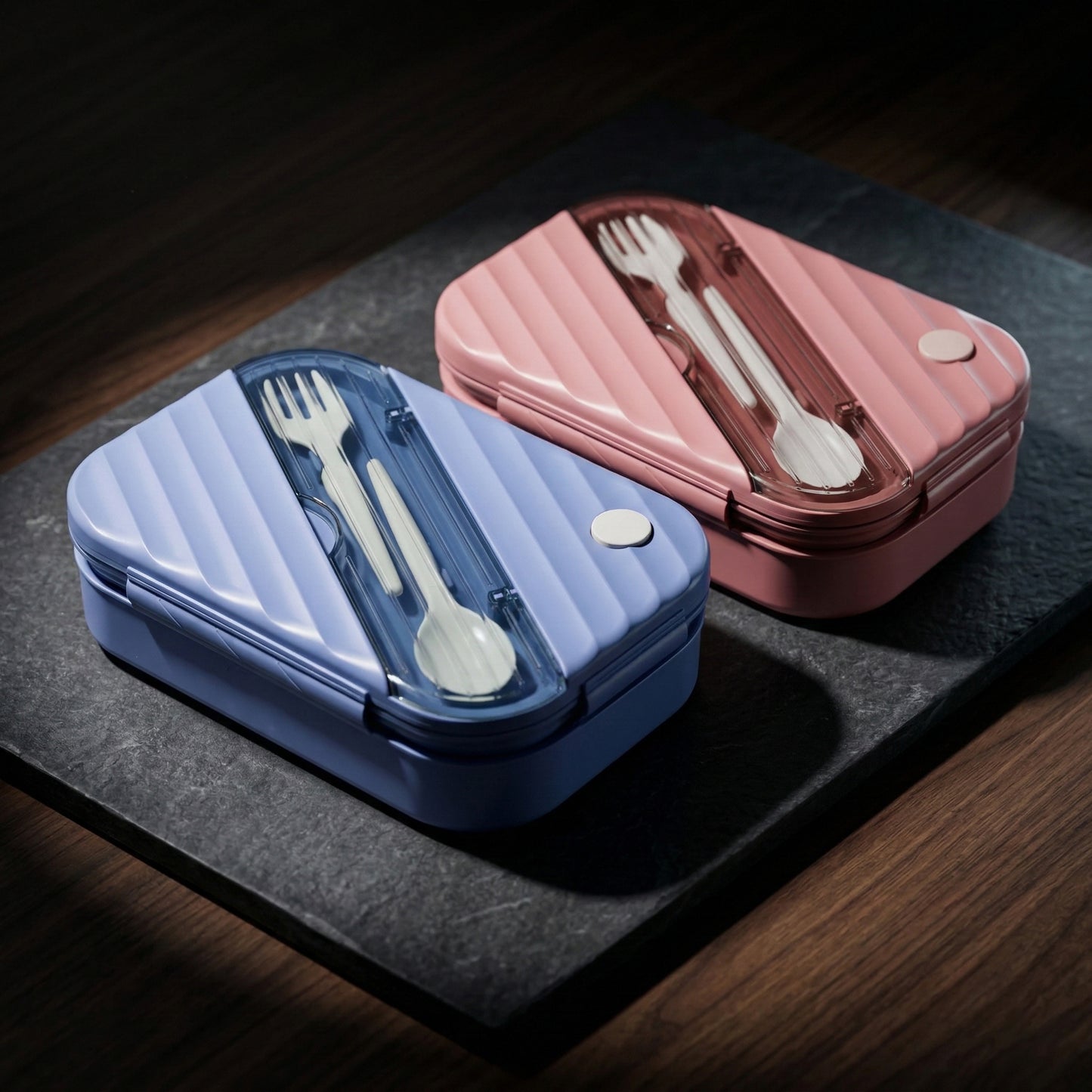 Diagonal Spoon Compartment Lunch Box