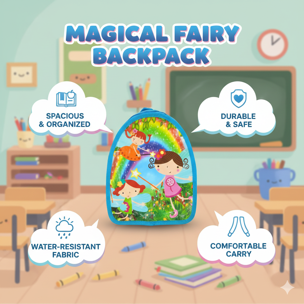 Stylish Illustration Girlish School Bags for Kids