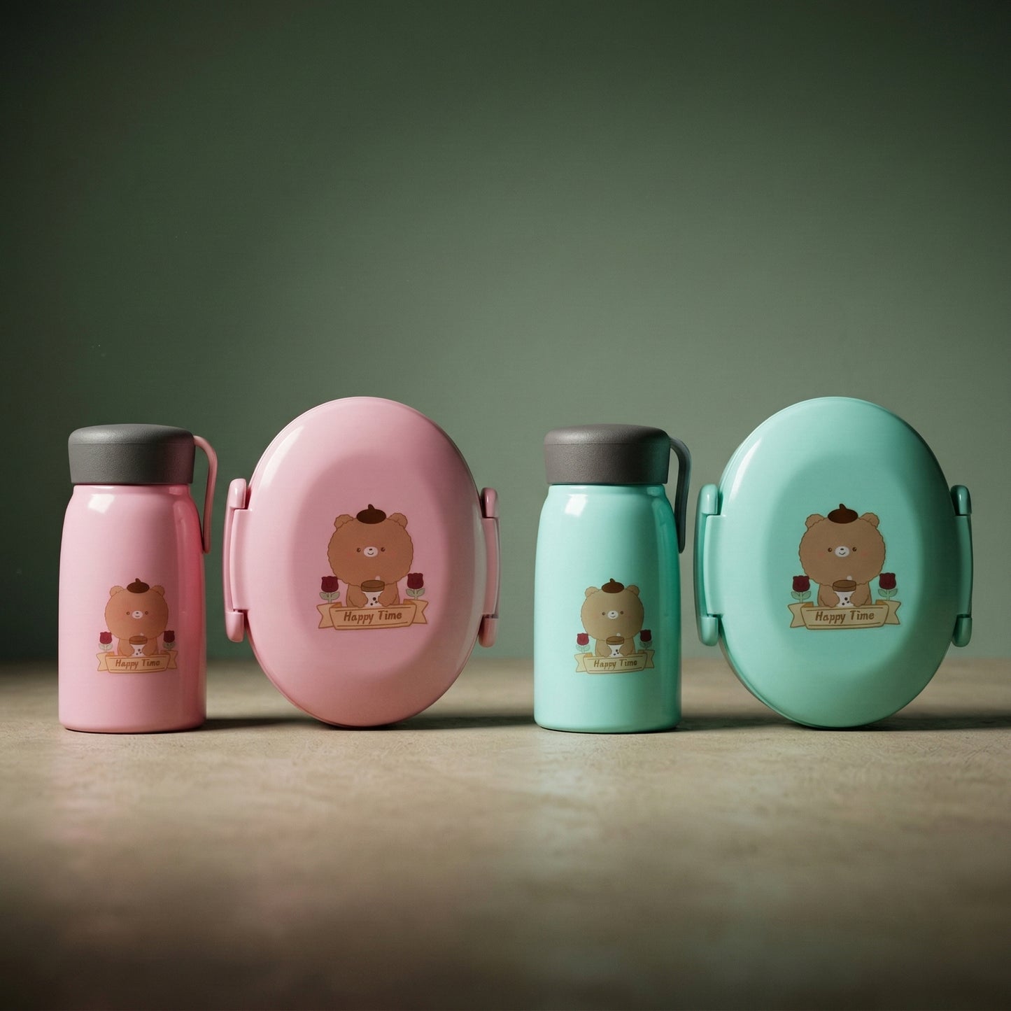 Lunch box combo with cute water  bottle