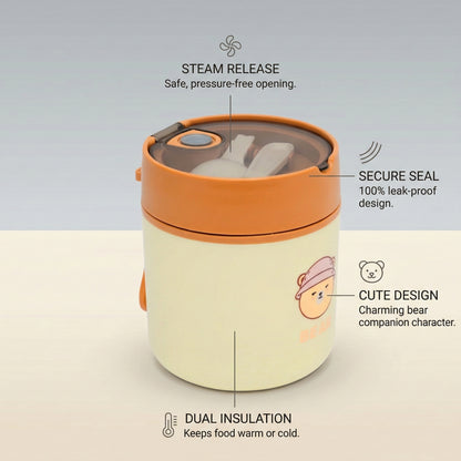 Beige & Brown Combination Soup Cup For Kids