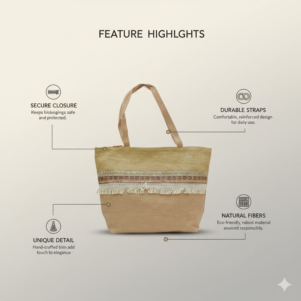 Designer Jute handbag
