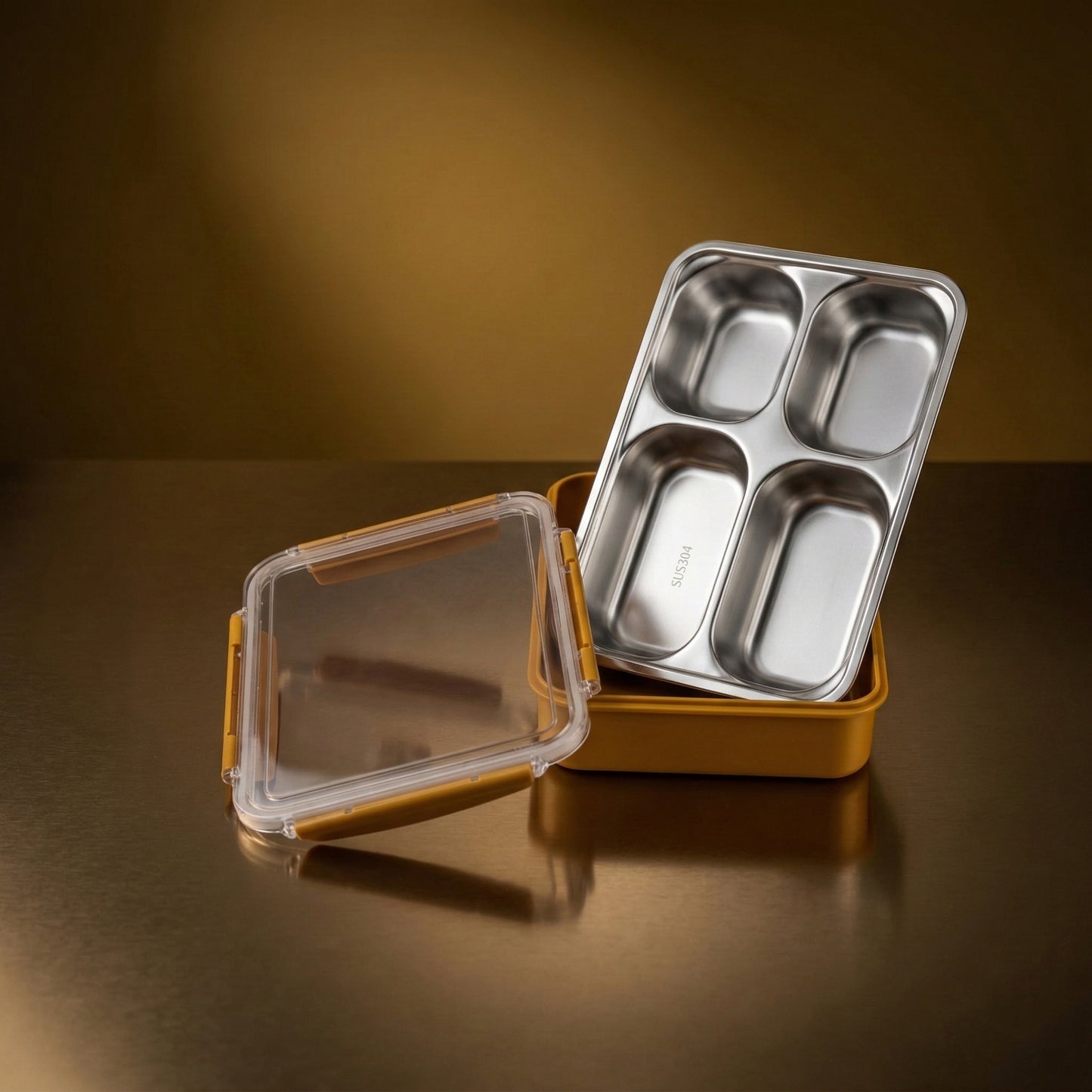 Premium stainless steel 4 compartment serving plate/thali