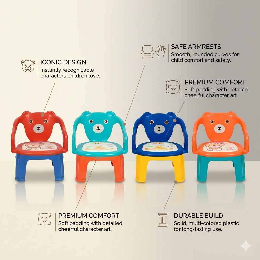 Multicolor Chairs for Kids With Rest Handle