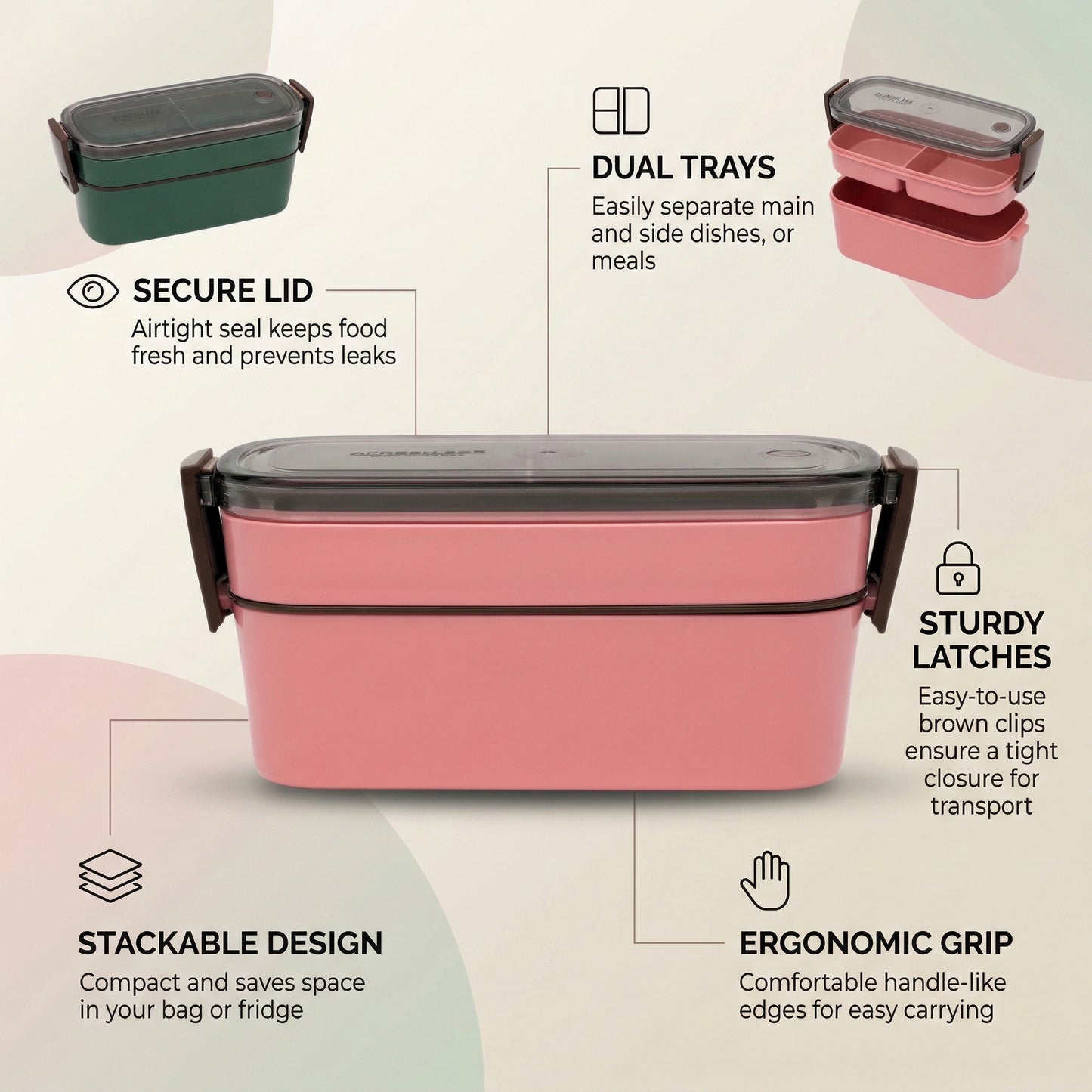 Double Decker Lunch Box For School, College & Office