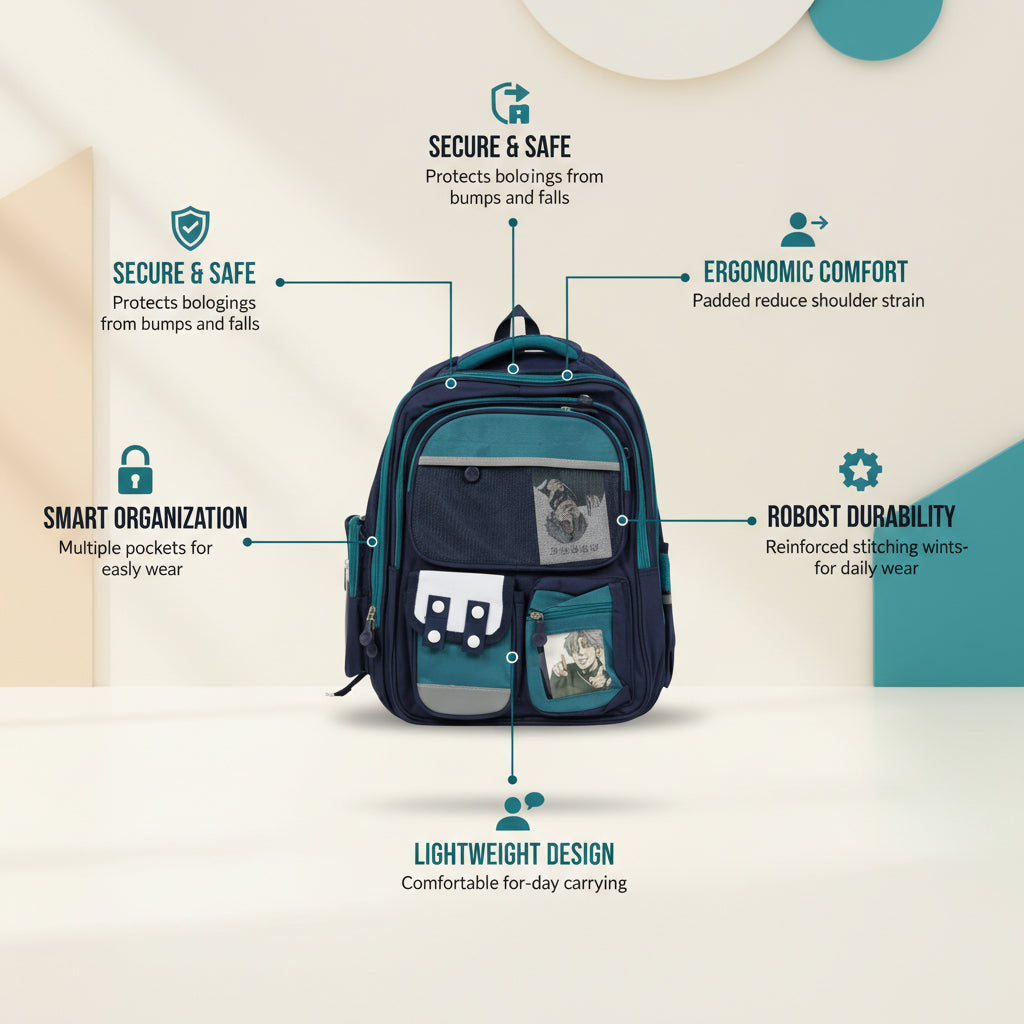 Cathleen Anime Fan Blue School Bag