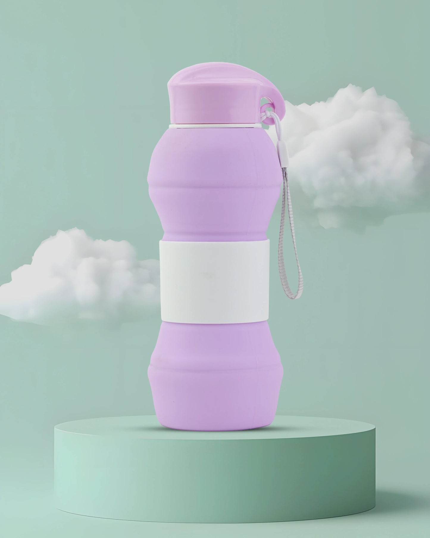 Collapsible Silicone Water Bottle Purple – 550ml – TUFULA