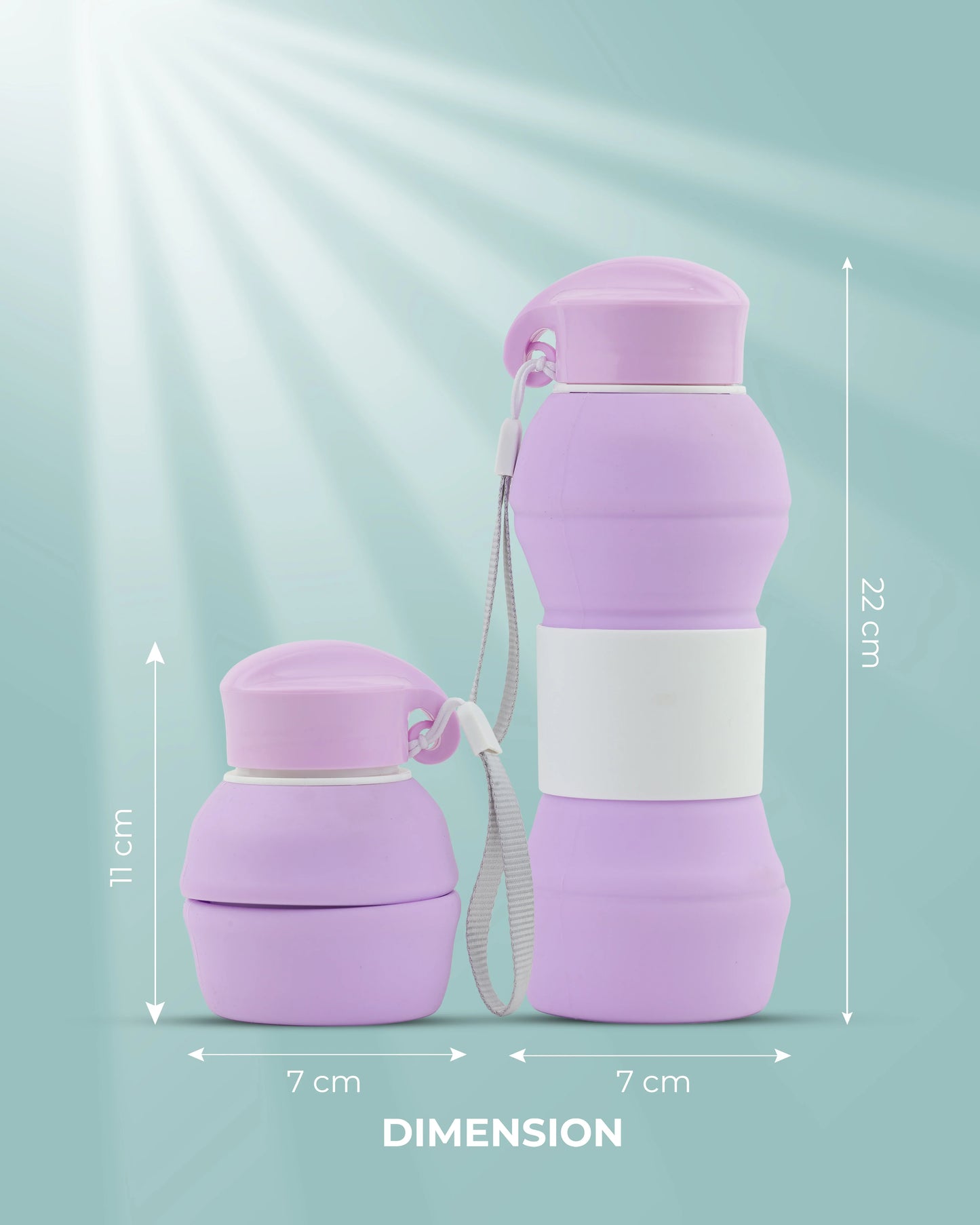 Collapsible Silicone Water Bottle Purple – 550ml – TUFULA