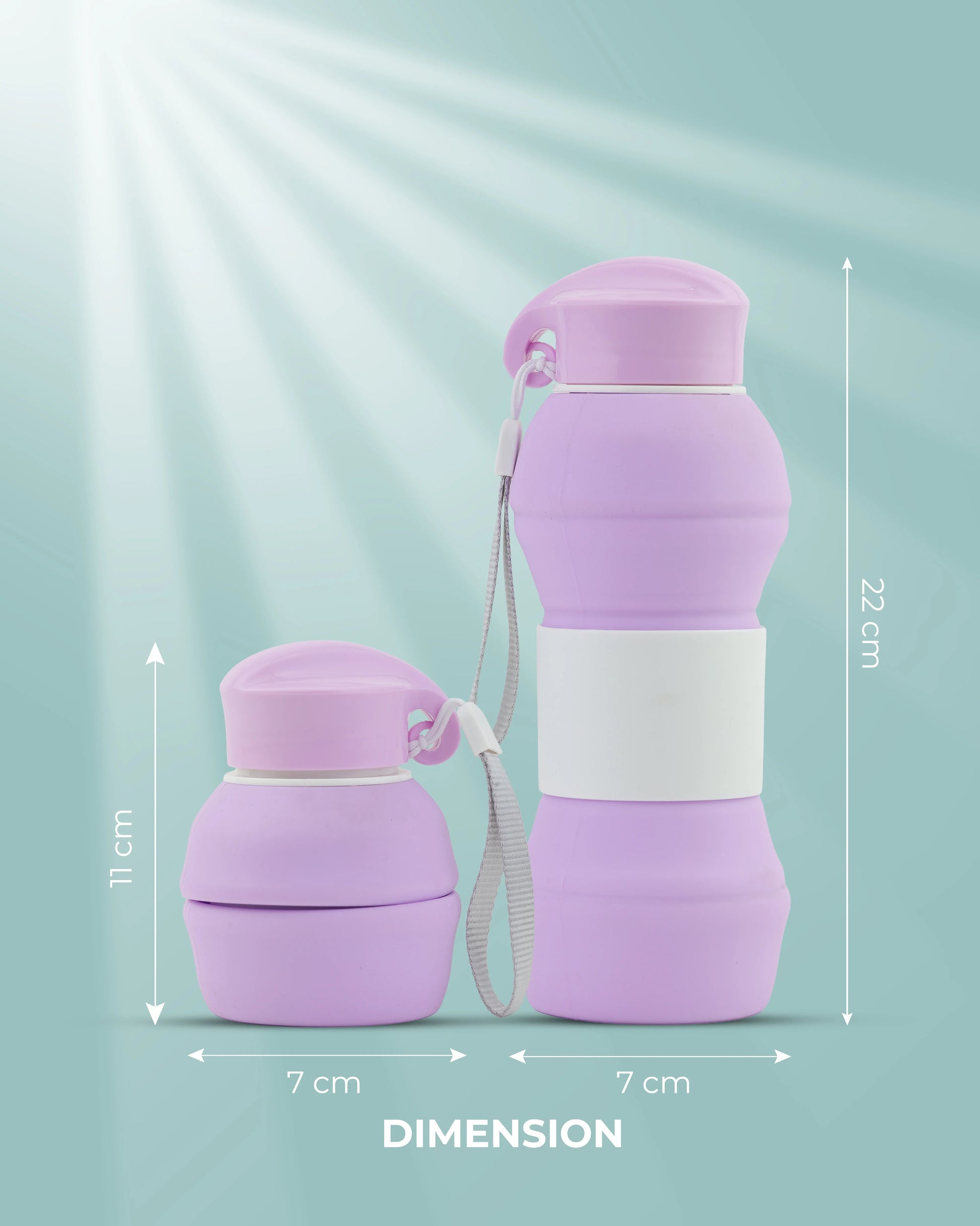 Collapsible Silicone Water Bottle Purple – 550ml – TUFULA