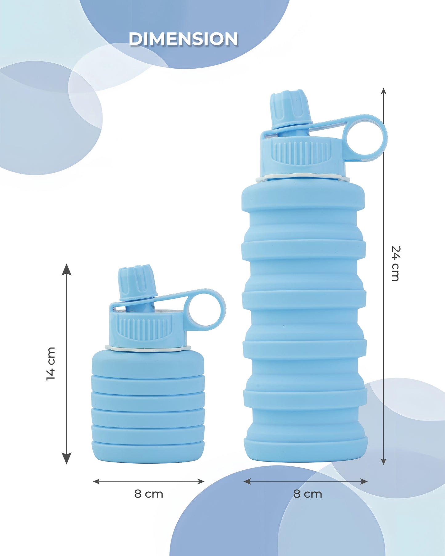 Expandable Silicone Travel Bottle – 500ML | Foldable, Leak-Proof & BPA-Free | TUFULA