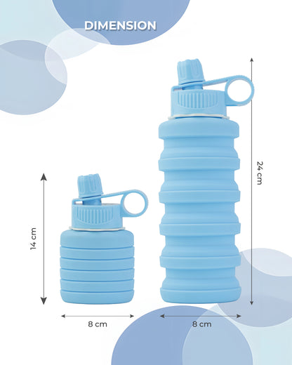 Expandable Silicone Travel Bottle – 500ML | Foldable, Leak-Proof & BPA-Free | TUFULA