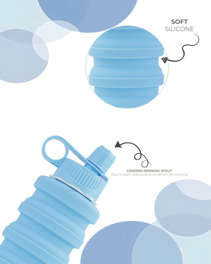Expandable Silicone Travel Bottle – 500ML | Foldable, Leak-Proof & BPA-Free | TUFULA