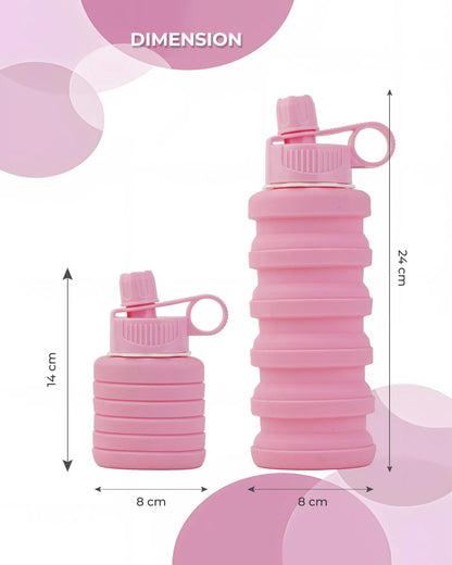 Expandable Silicone Travel Bottle Pink – 500ML – TUFULA