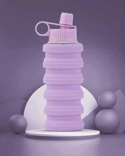 Expandable Silicone Travel Bottle Purple – 500ML – TUFULA