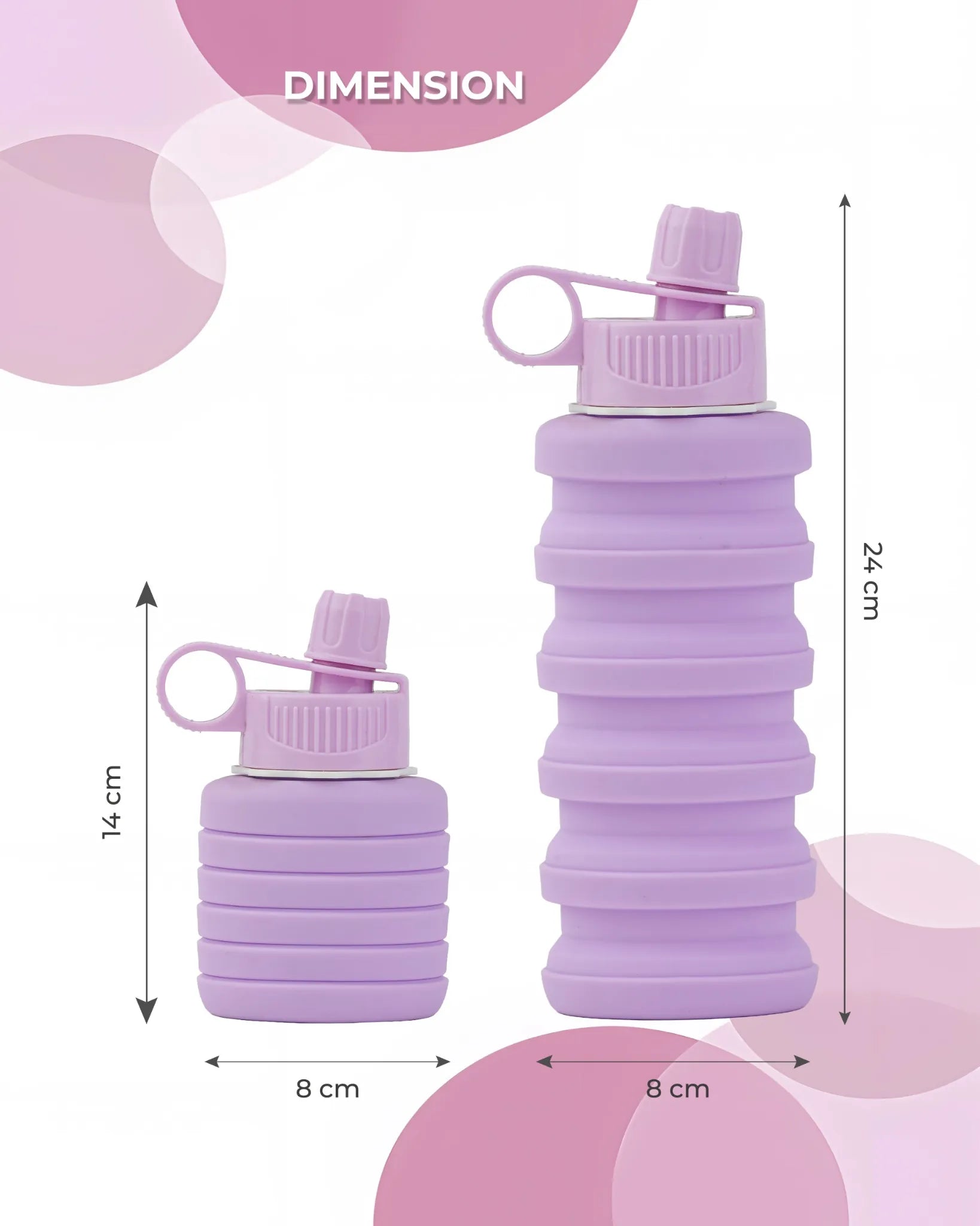 Expandable Silicone Travel Bottle Purple – 500ML – TUFULA