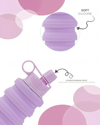 Expandable Silicone Travel Bottle Purple – 500ML – TUFULA