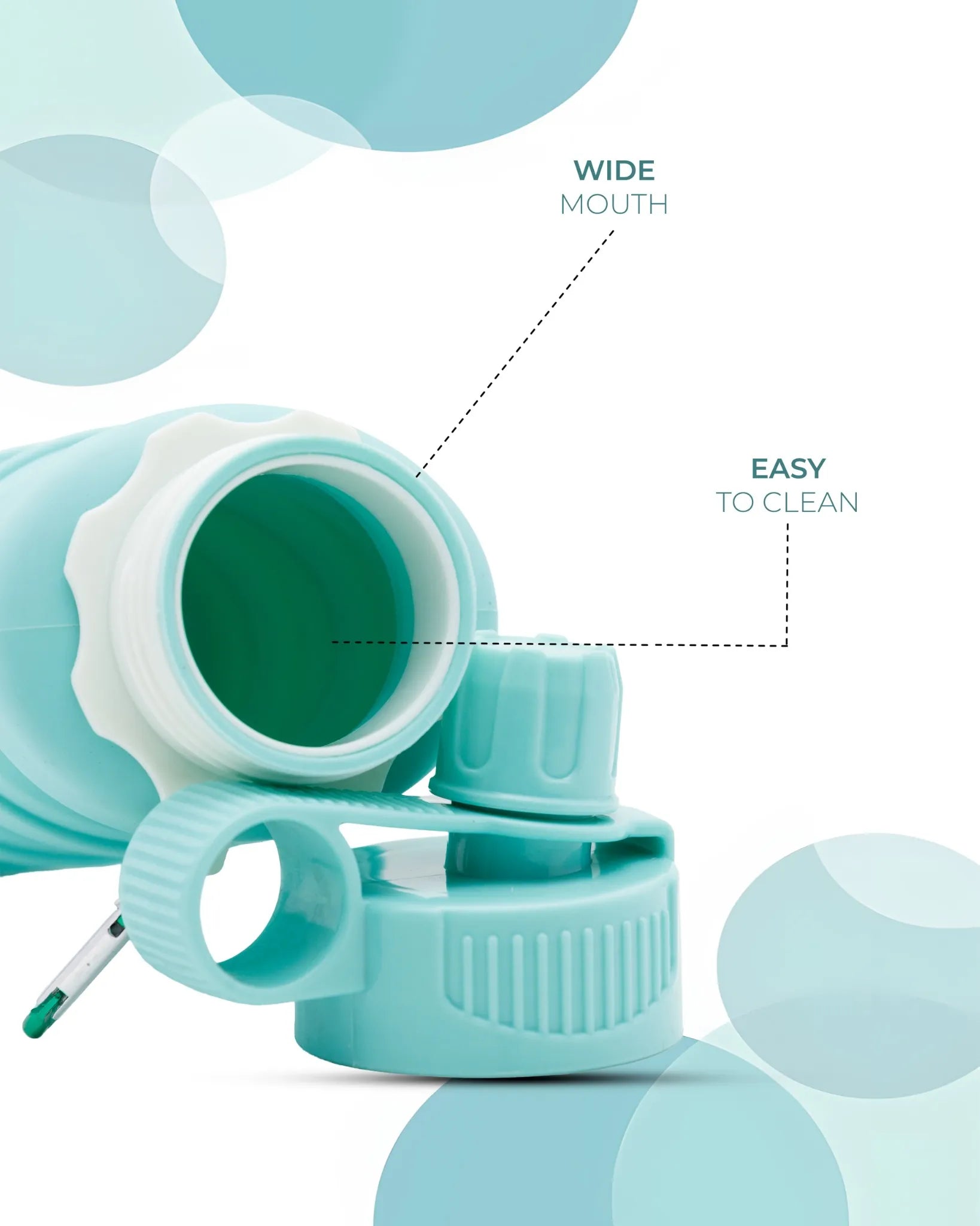 Expandable Silicone Travel Bottle Teal  – 500ML – TUFULA