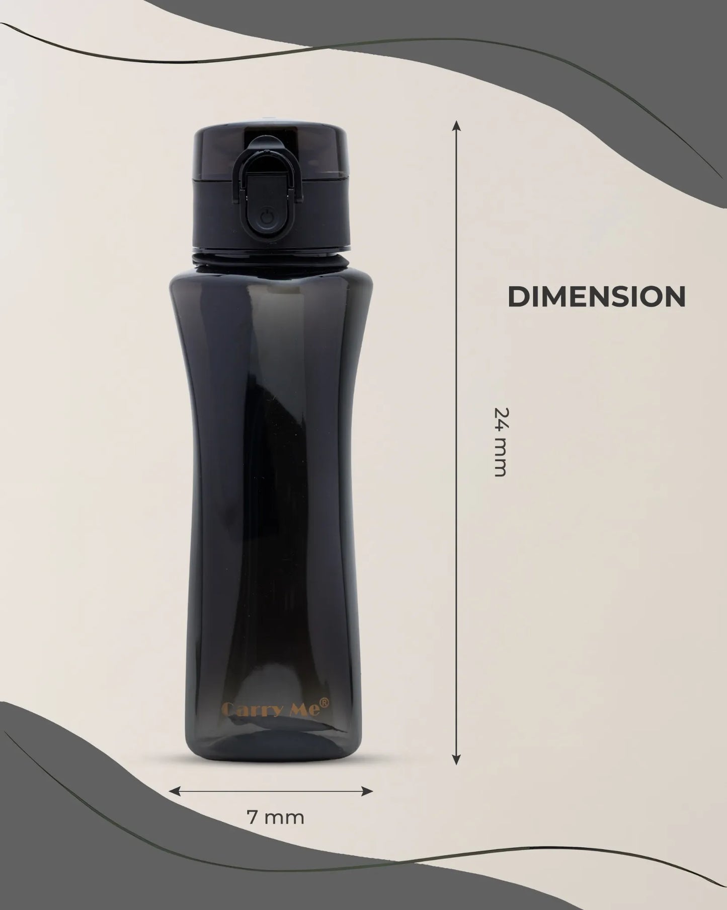 Leak-Proof Tritan Sports Bottle Black – 550ml– TUFULA