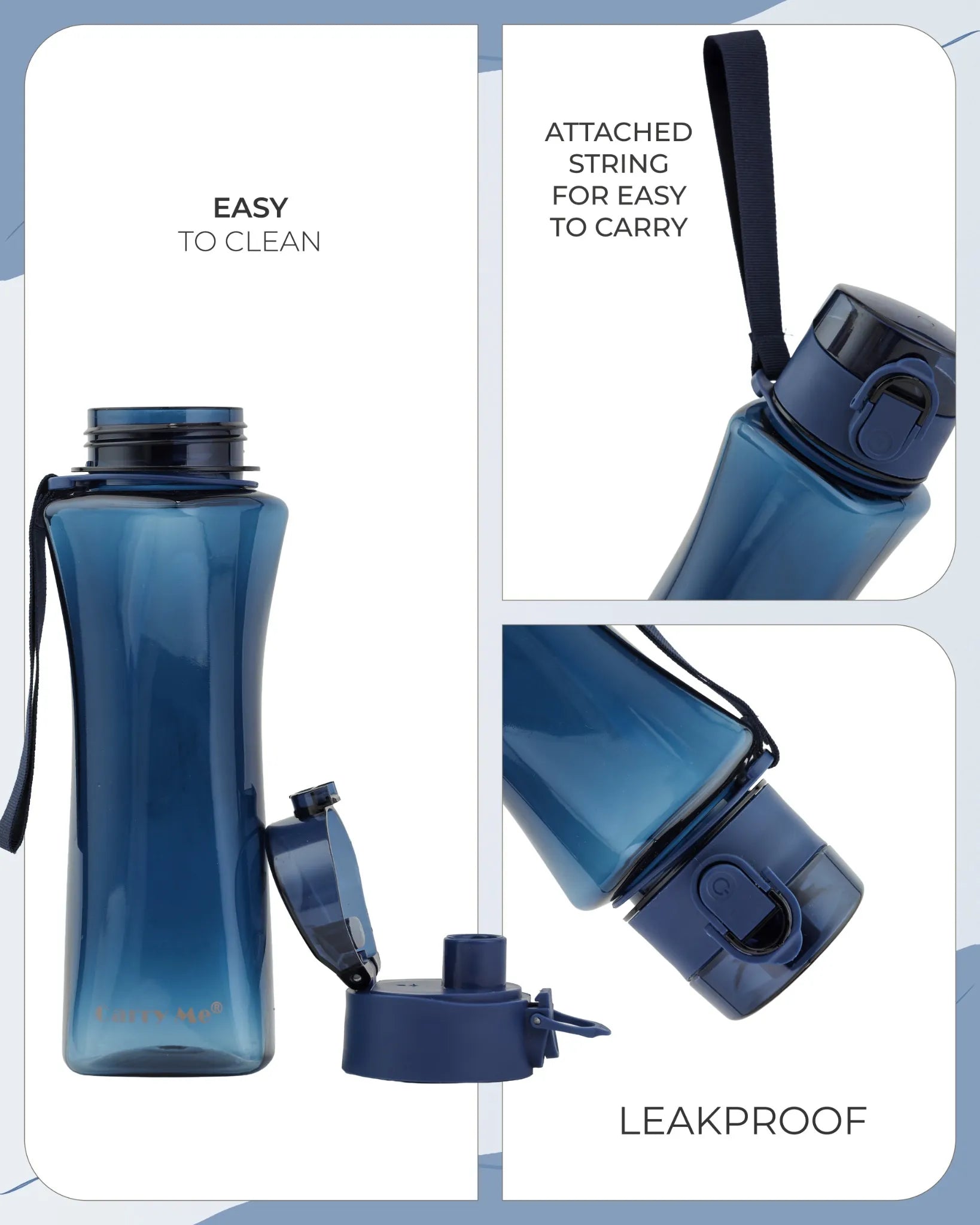 Leak-Proof Tritan Sports Bottle Blue – 550ml – TUFULA