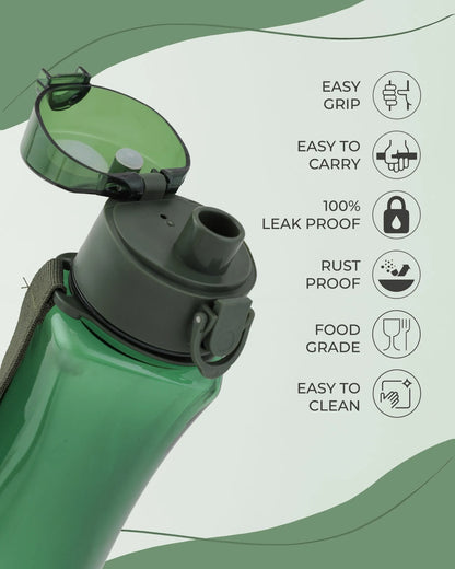 Leak-Proof Tritan Sports Bottle Green – 550ml – TUFULA