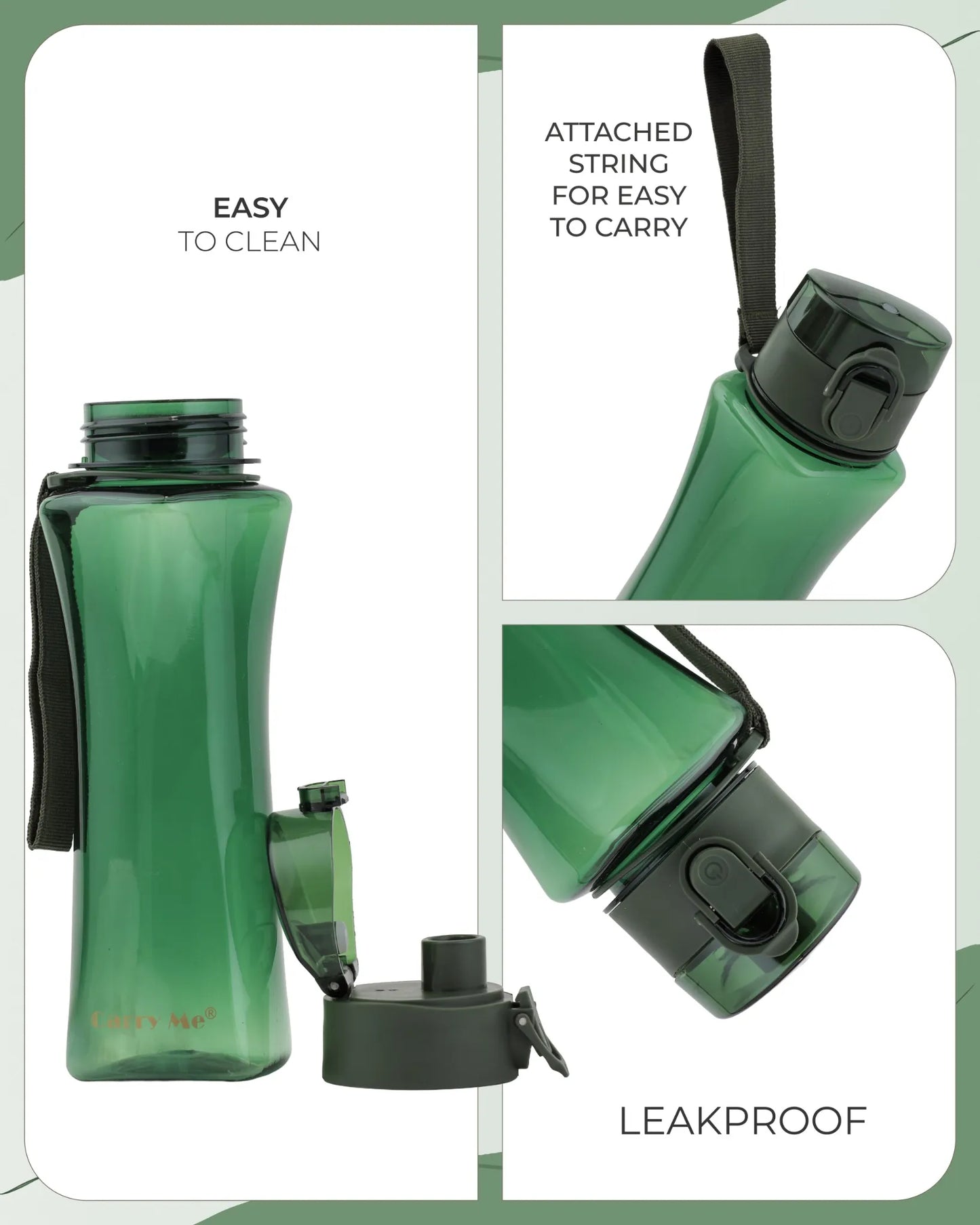 Leak-Proof Tritan Sports Bottle Green – 550ml – TUFULA