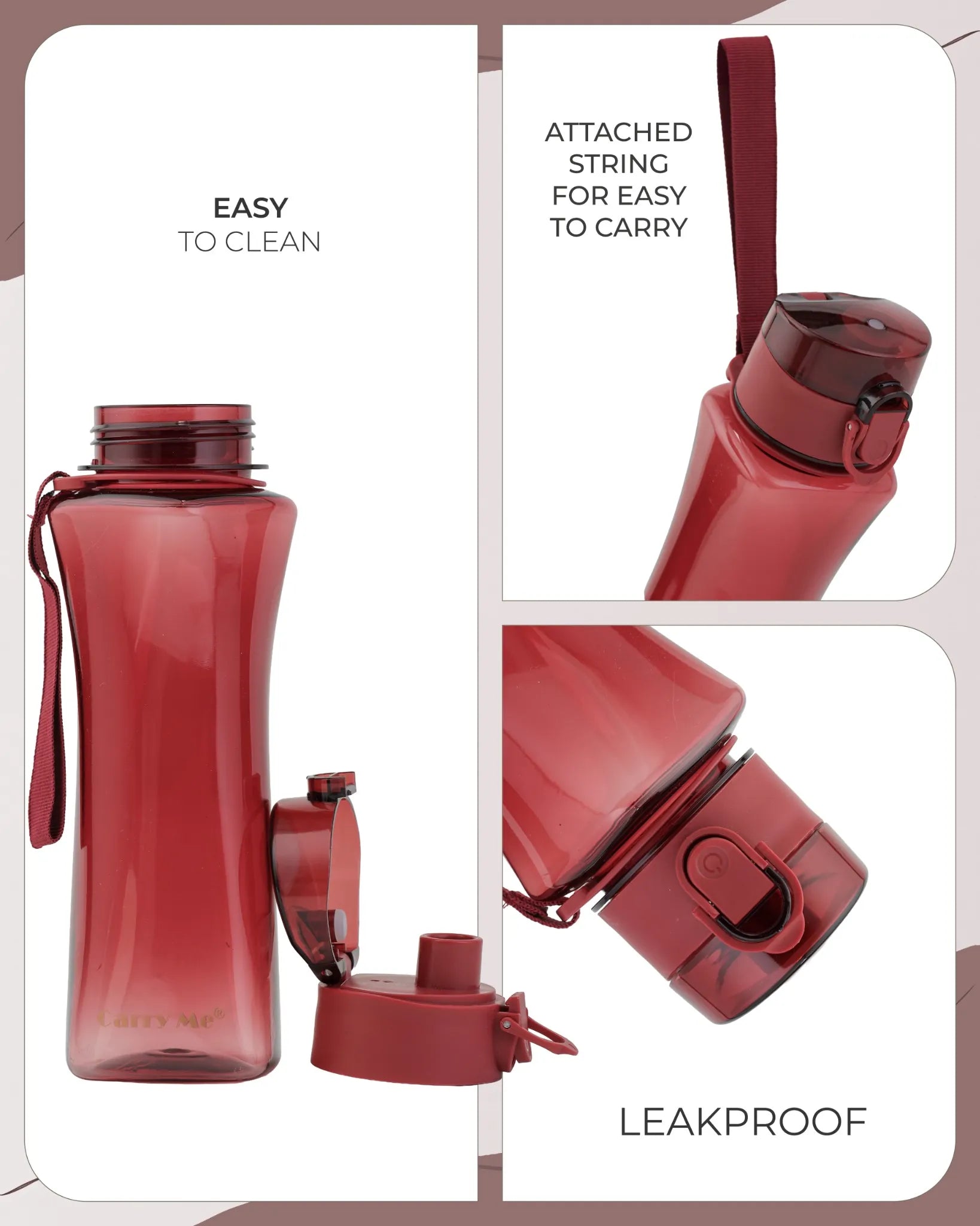 Leak-Proof Tritan Sports Bottle Red – 550ml – TUFULA