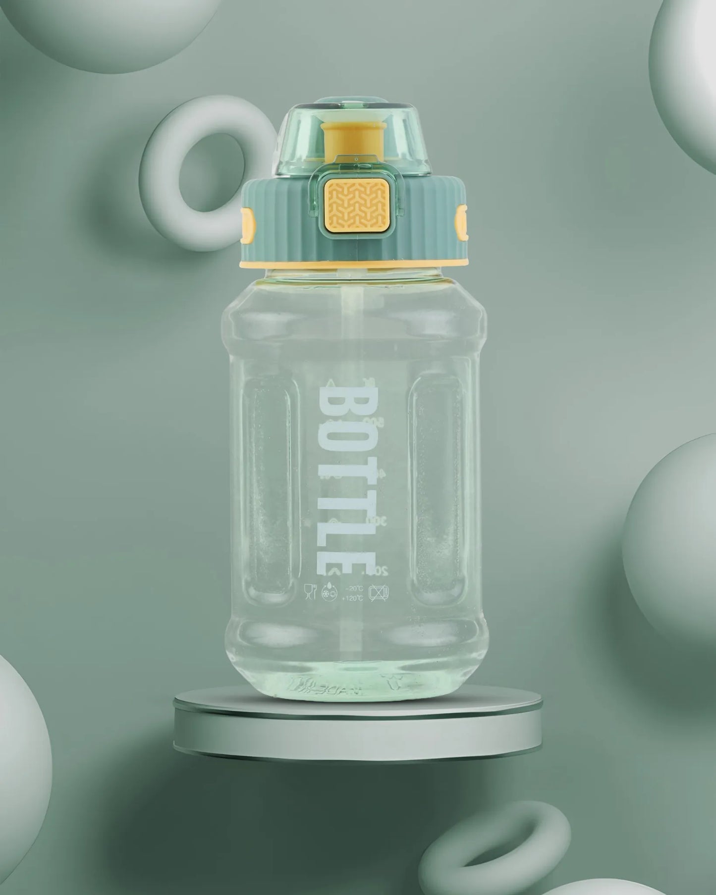Kids Water Bottle with Straw Green – 800ml – TUFULA